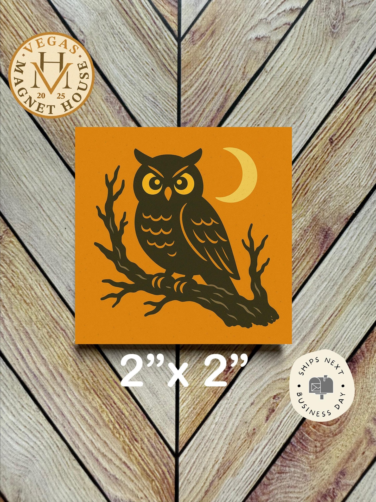 Owl Magnet magnet | Pumpkin head | Halloween Fridge Decor 2x2"