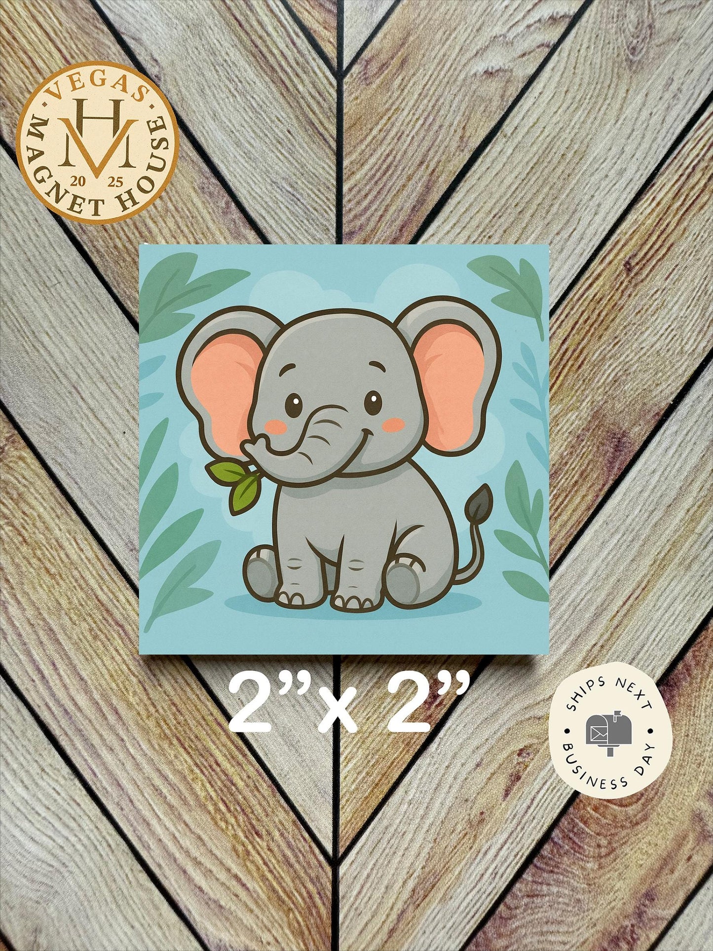 Cute Elephant  magnet  2x2": Decorative Fridge Magnet Gift