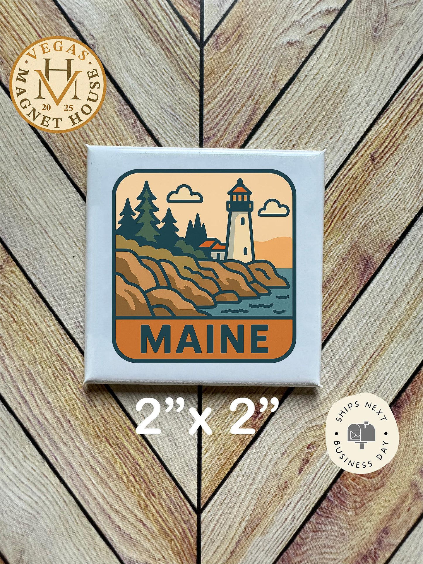 Maine Magnet  : 2x2" souvenir Fridge Decor