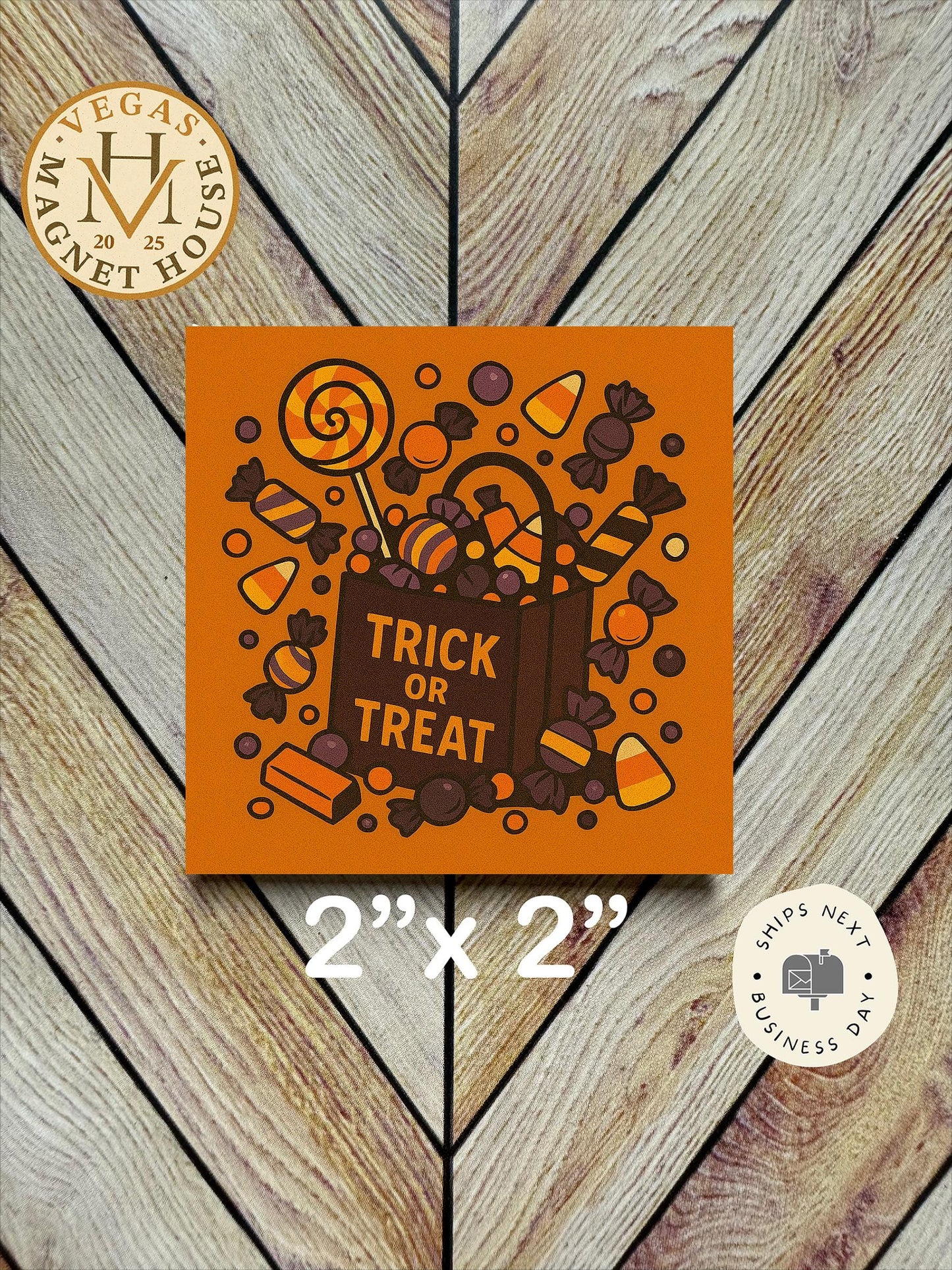 Halloween mixed candy Magnet  | Pumpkin head | Halloween Fridge Decor 2x2"