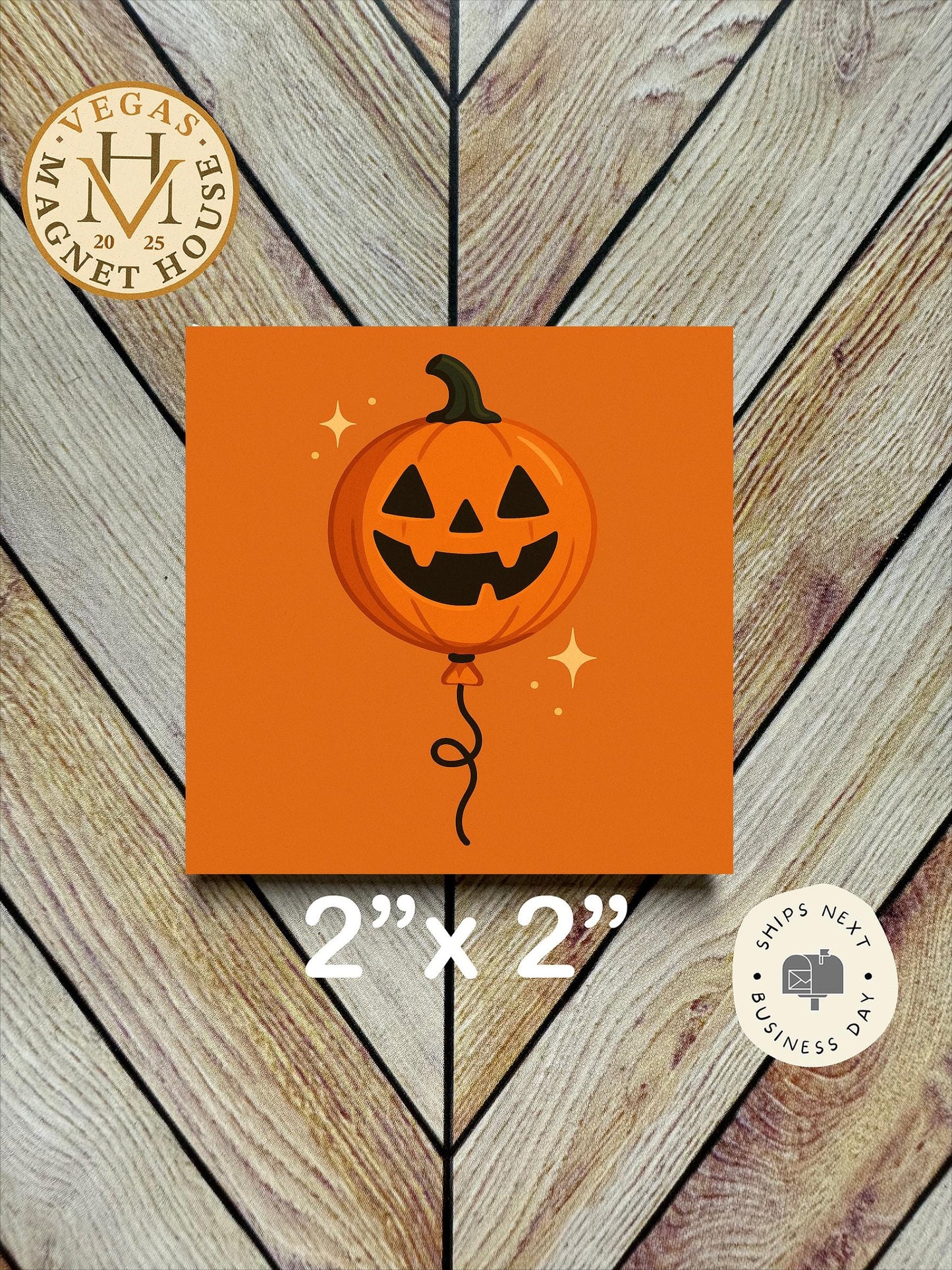 Balloon pumpkin Magnet  | Pumpkin head | Halloween Fridge Decor 2x2"