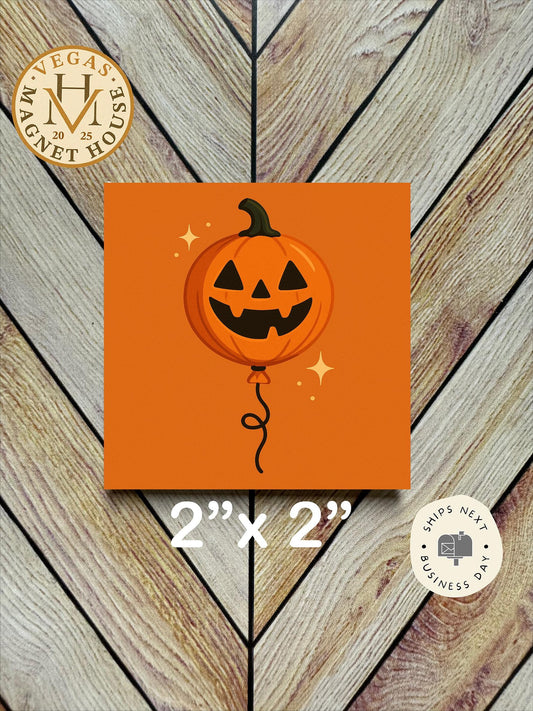Balloon pumpkin Magnet  | Pumpkin head | Halloween Fridge Decor 2x2"