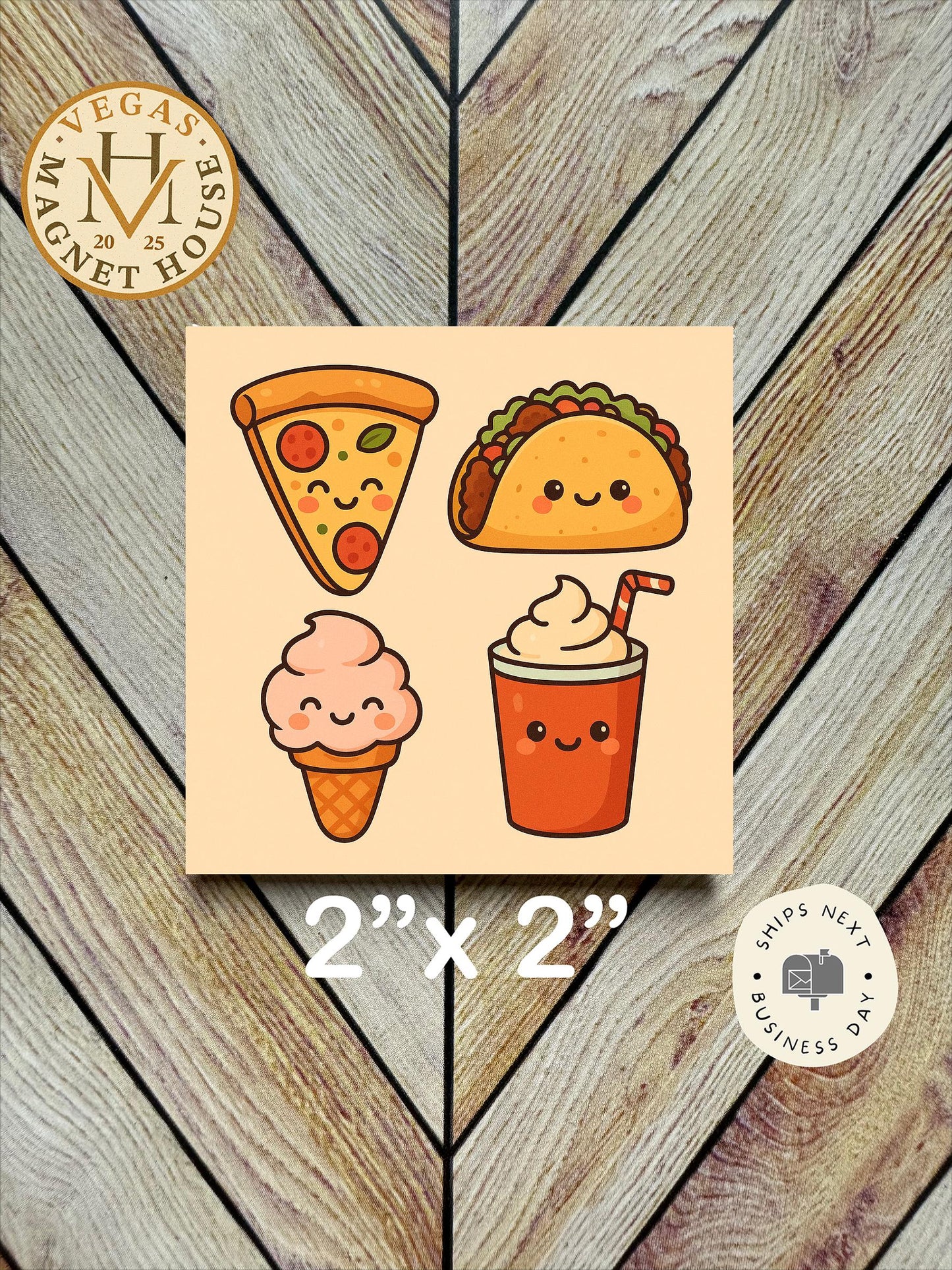 Snacks  Magnet: 2x2" Decorative Fridge Magnet