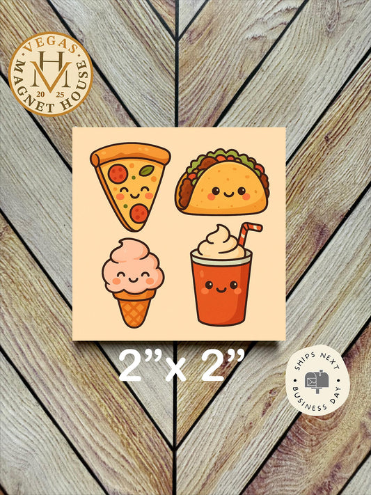Snacks  Magnet: 2x2" Decorative Fridge Magnet