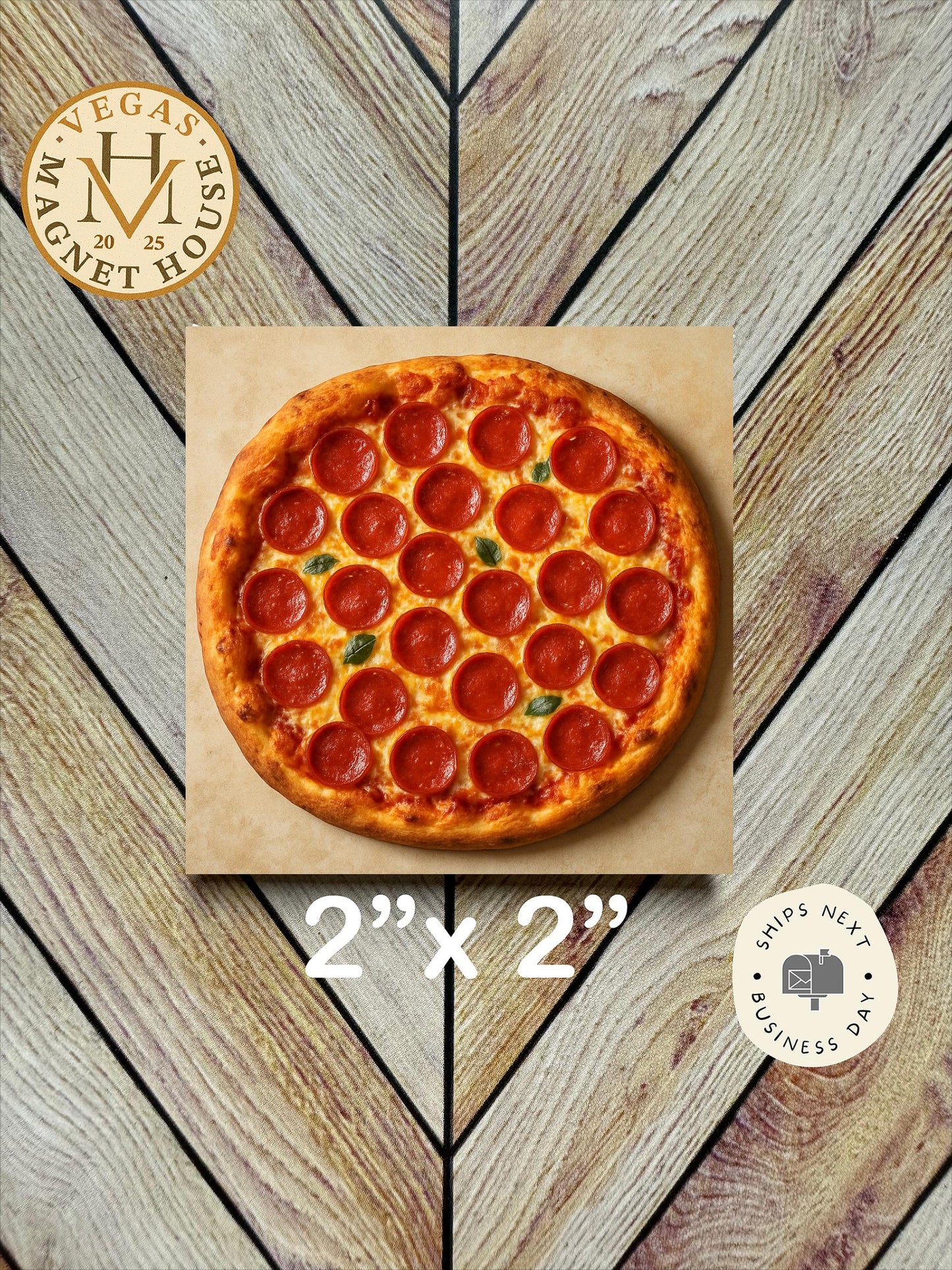 Whole Pizza  Magnet: 2x2" Decorative Fridge Magnet