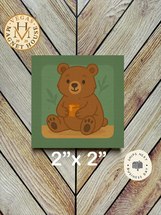 Bear Magnet  : 2x2" souvenir Fridge Decor