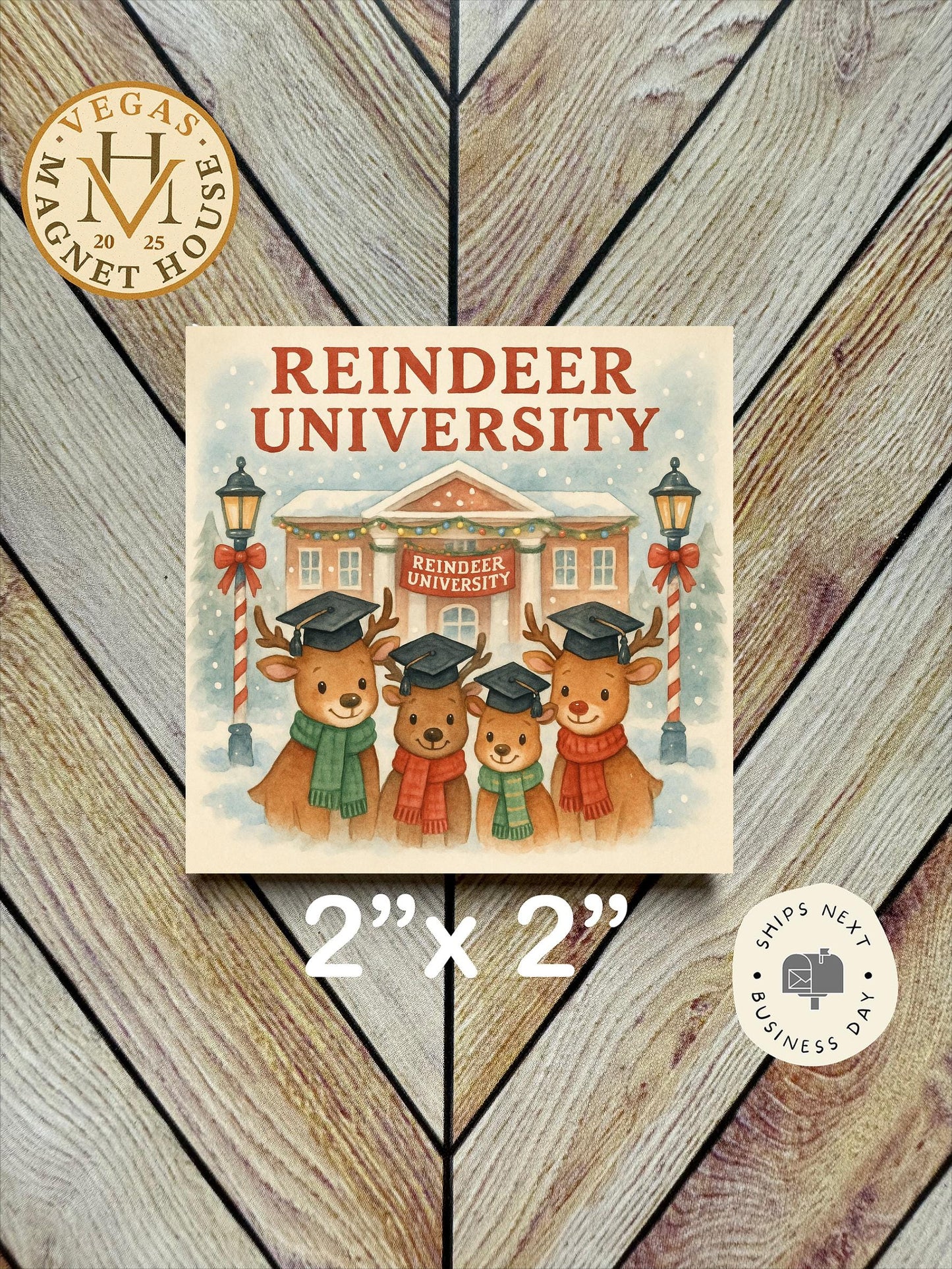 Santa’s Delivery Team  : Decorative Fridge Magnet (2x2")
