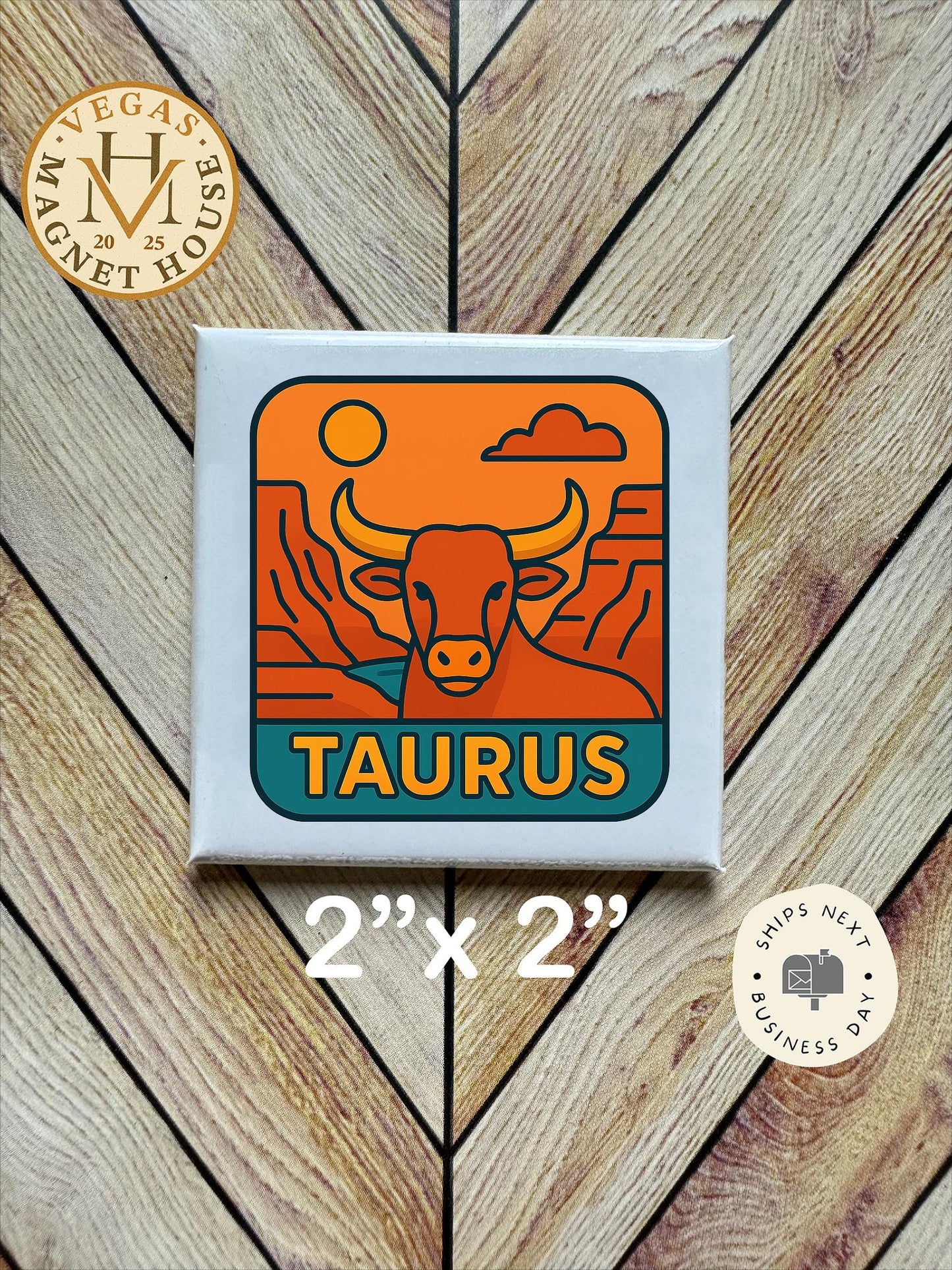 Taurus Horoscope Magnet   : Decorative Fridge Magnet (2x2")