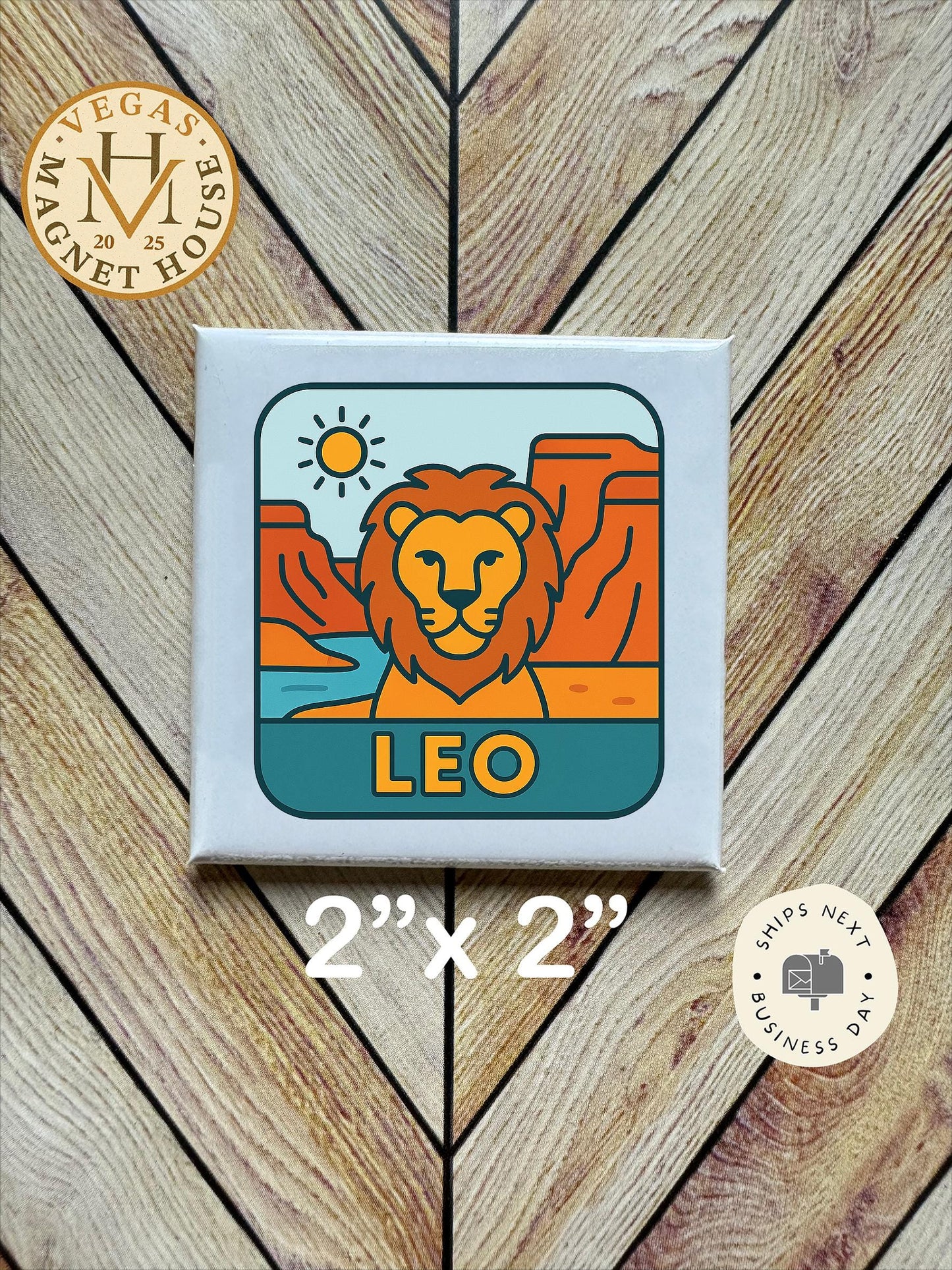 Leo Horoscope Magnet   : Decorative Fridge Magnet (2x2")