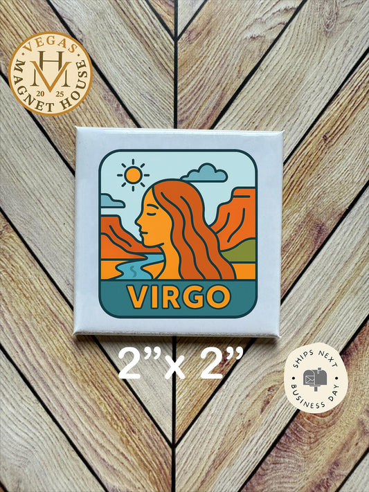 Virgo Horoscope Magnet : Decorative Fridge Magnet (2x2")