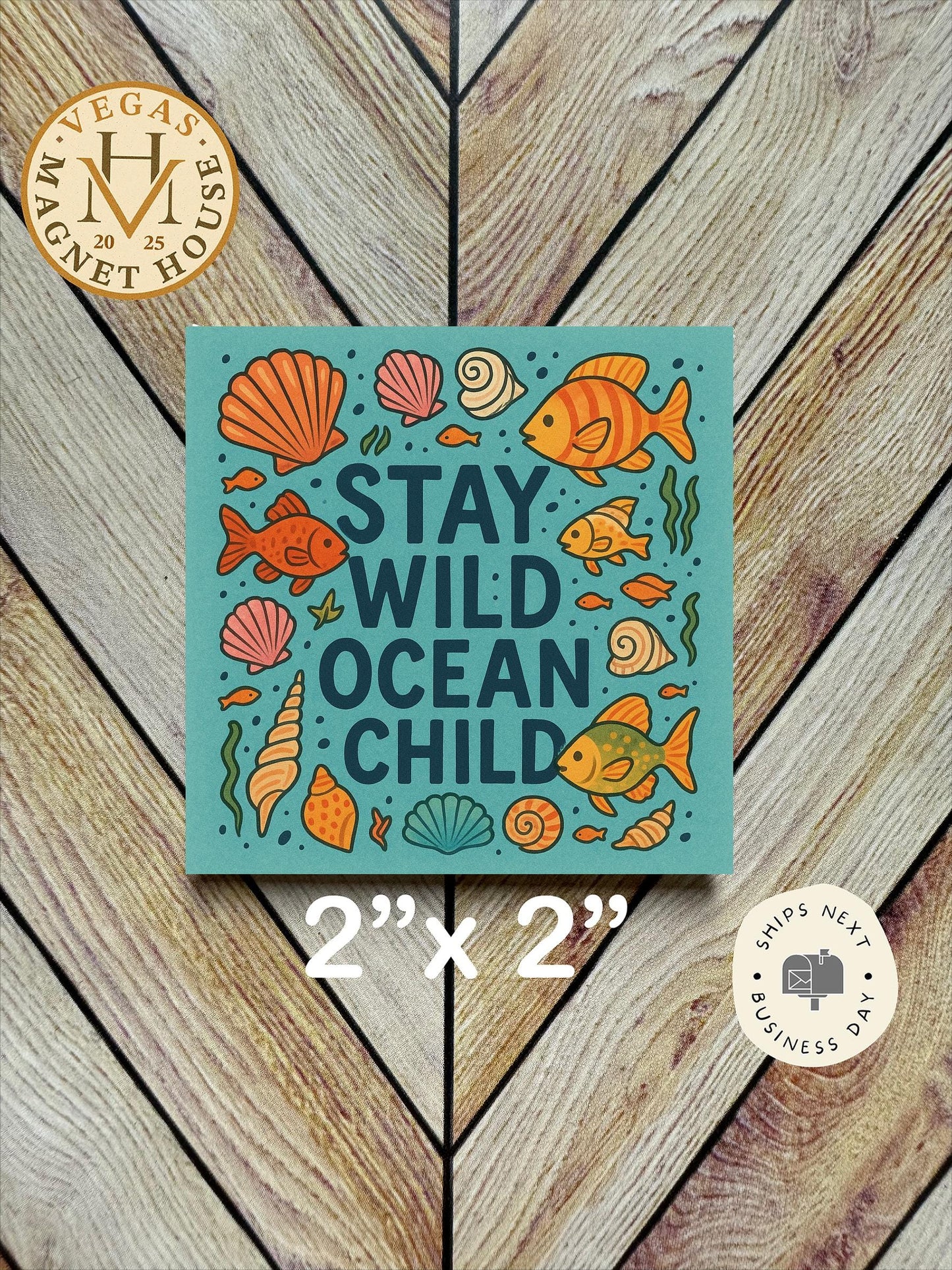 Stay Wild Ocean Child   magnet | Pumpkin head | Halloween Fridge Decor 2x2"