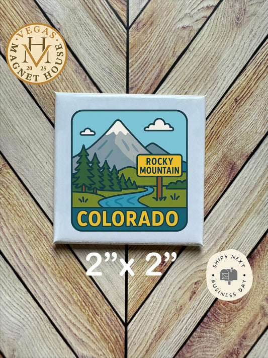 Colorado Magnet – 2x2" Souvenir Fridge Decor | Colorado Gift | Travel Keepsake
