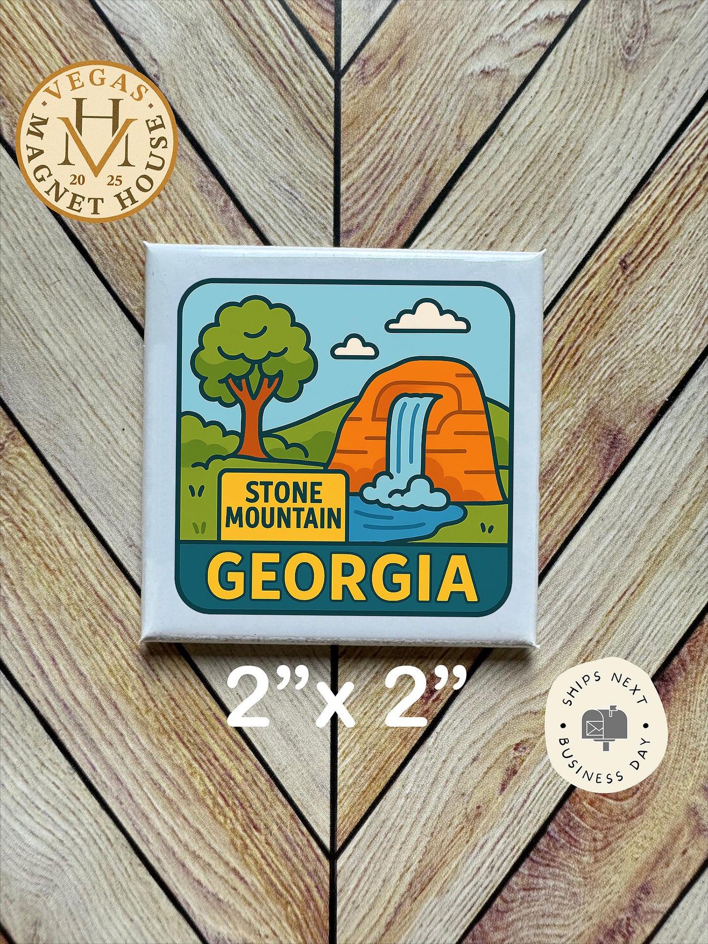 Georgia Magnet: 2x2" souvenir Fridge Decor
