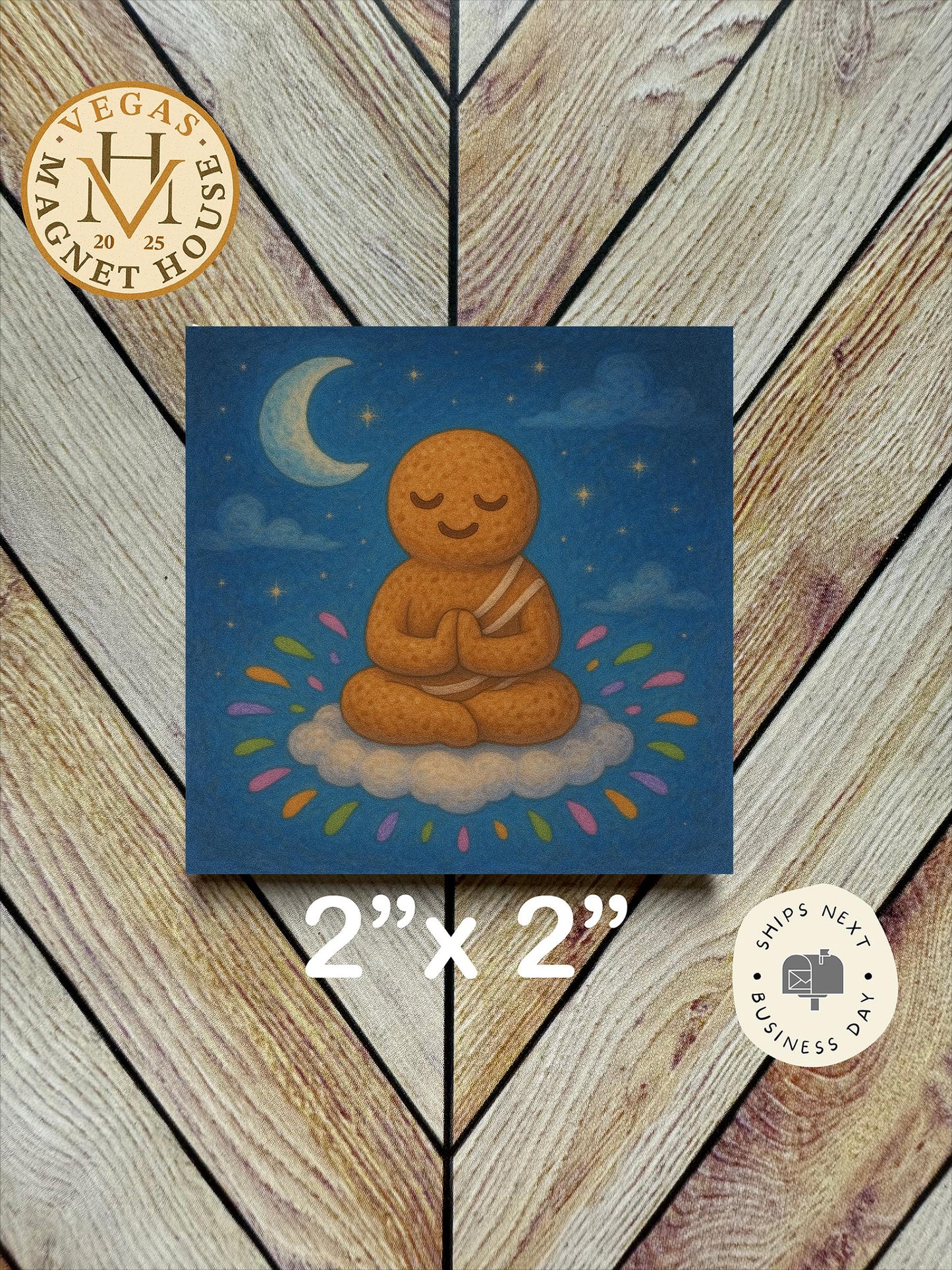 Gingerbread meditation  : Decorative Fridge Magnet (2x2")