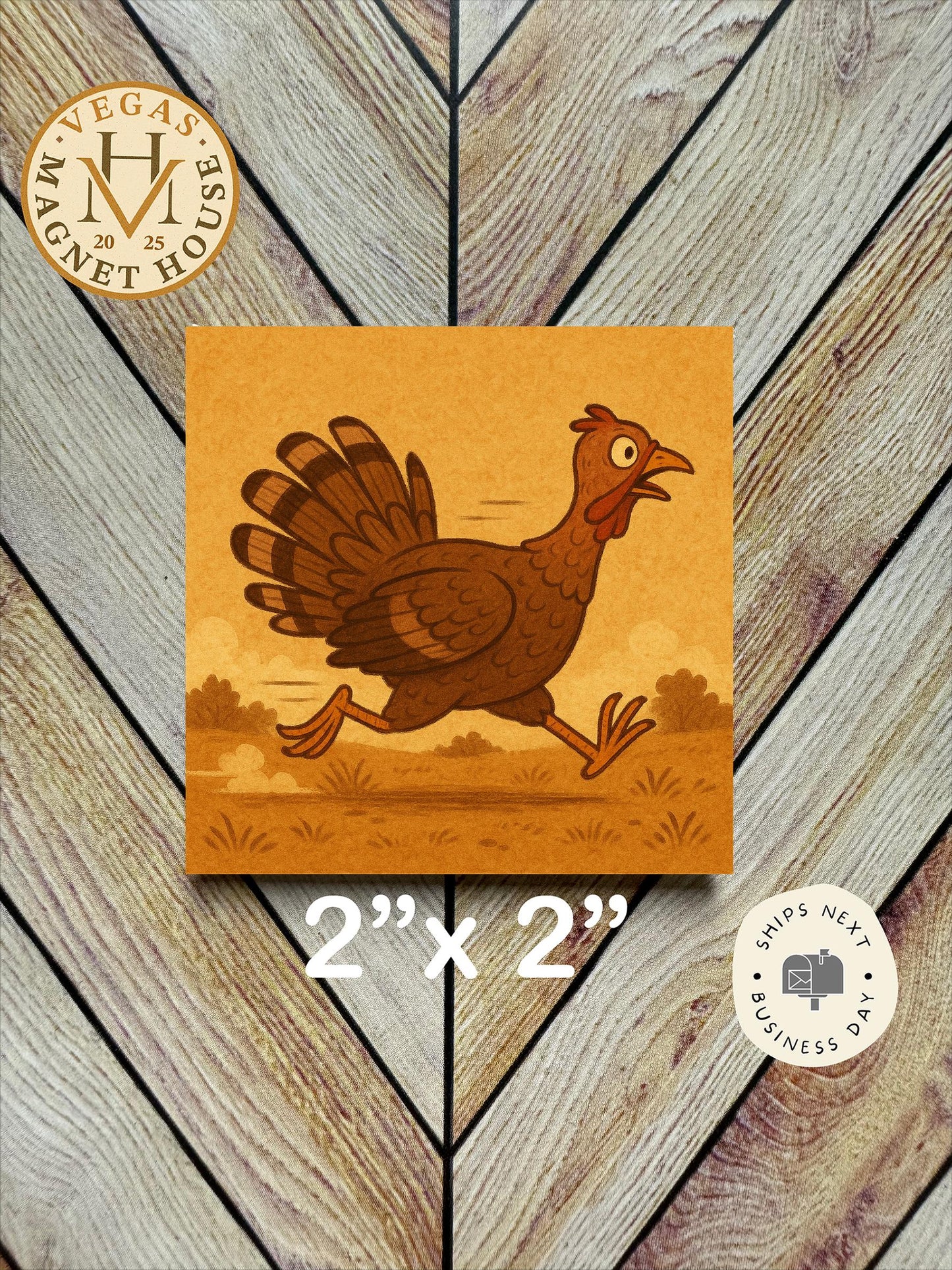 Turkey Running  | Thanksgiving | : Gobble Design, Holiday Fridge Decor