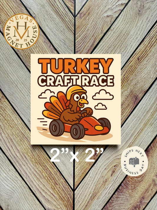 Turkey Craft Race    | Thanksgiving | : Gobble Design, Holiday Fridge Decor