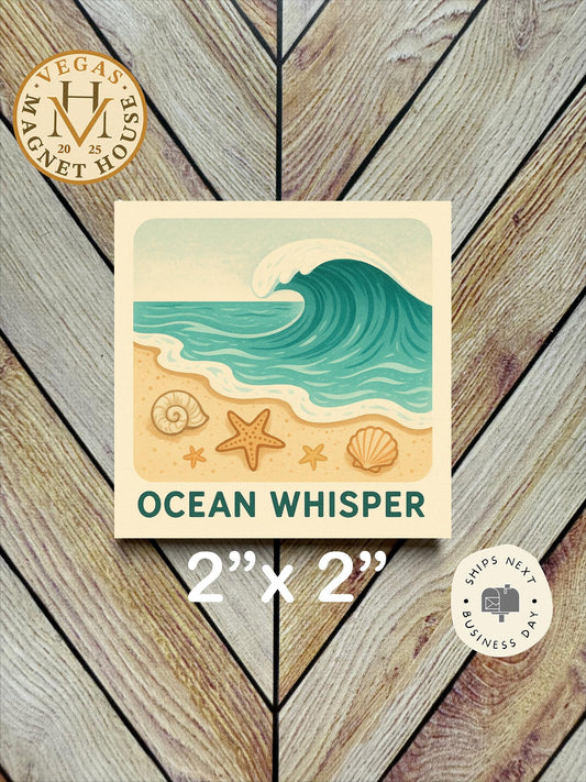 Ocean Whisper magnet : Decorative Fridge Art (2x2")