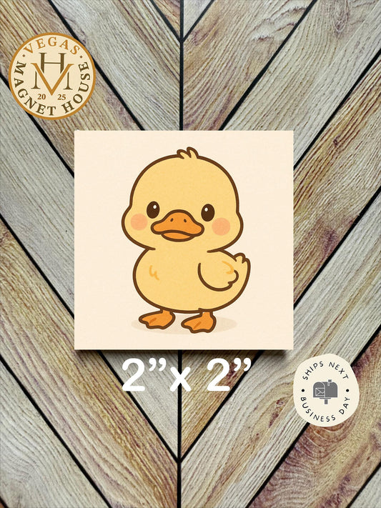 Cute Duck Magnet – 2x2" Souvenir Fridge Decor | Adorable Animal Magnet | Gift for Duck Lovers