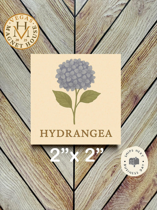 Hydrangea Flower Magnet | Decorative Fridge Decor (2x2")