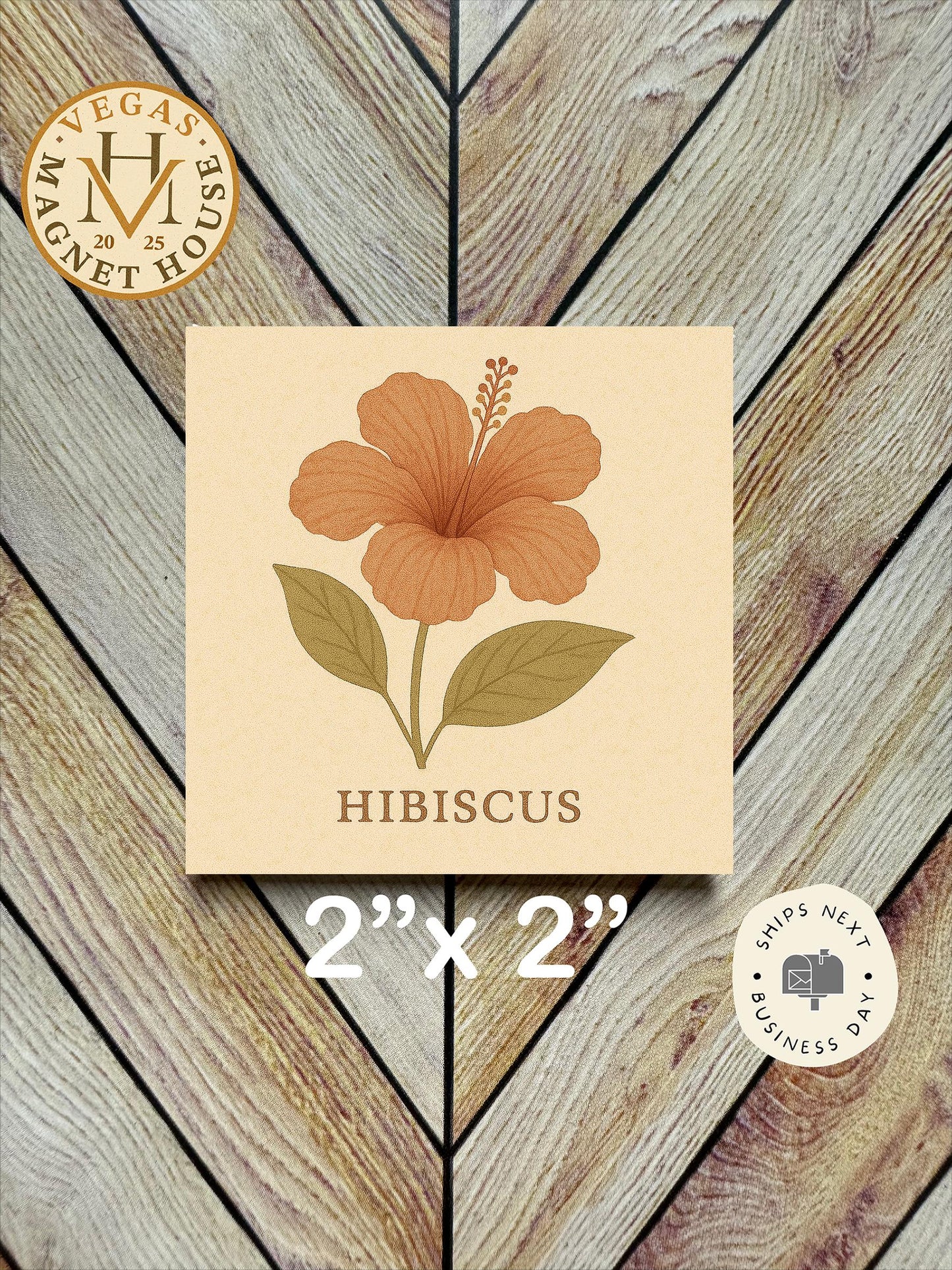 Hibiscus Flower Magnet: Decorative Fridge Art (2x2")