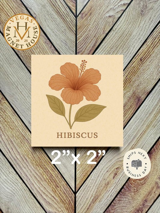 Hibiscus Flower Magnet: Decorative Fridge Art (2x2")