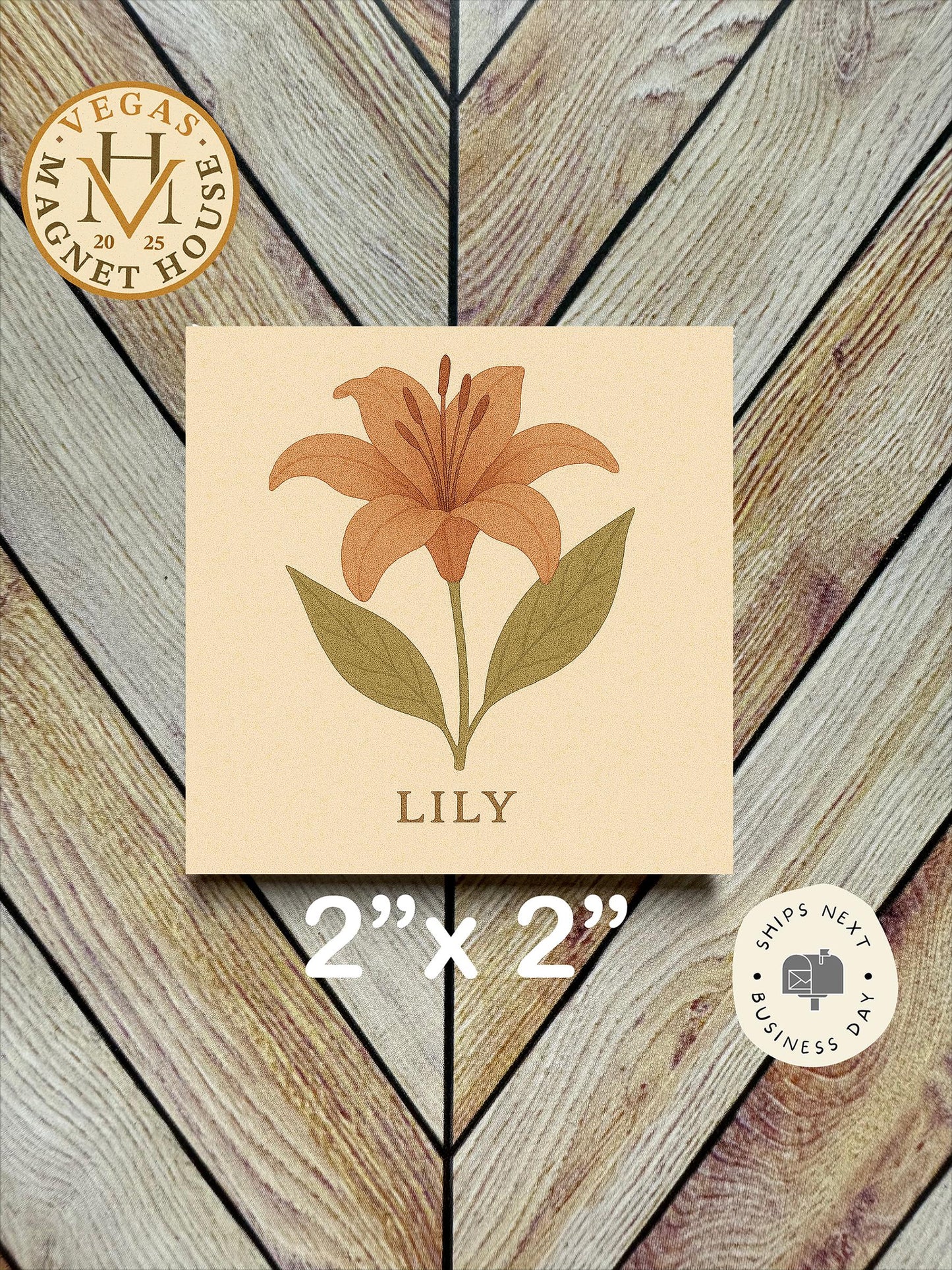 Lily Flower Magnet: Decorative Fridge Decor (2x2")