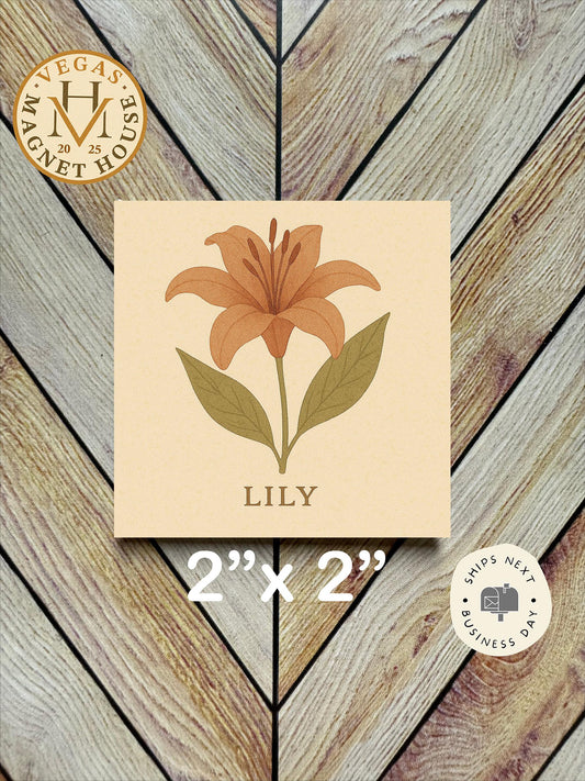 Lily Flower Magnet: Decorative Fridge Decor (2x2")