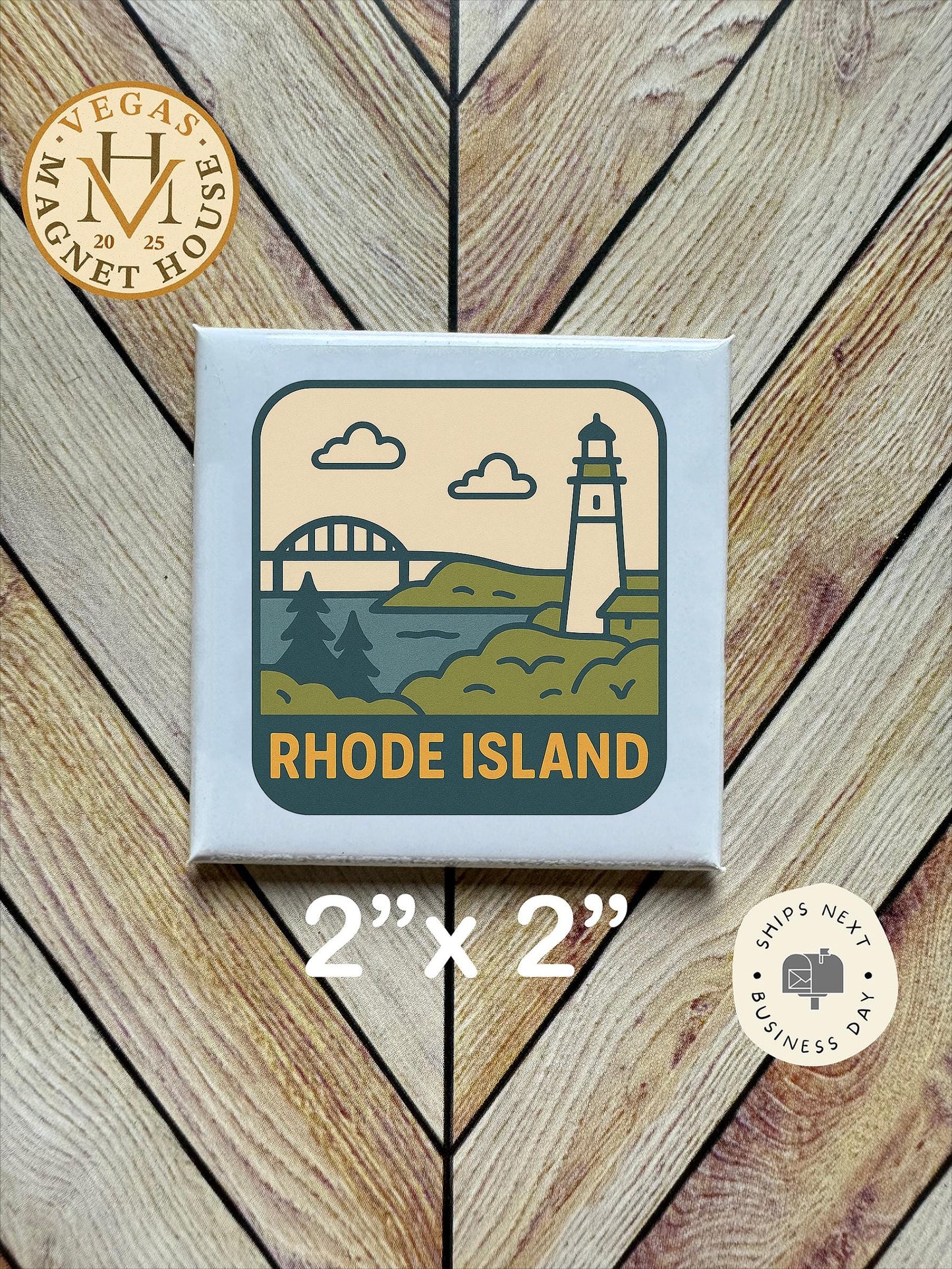 Rhode Island Magnet : 2x2" souvenir Fridge Decor