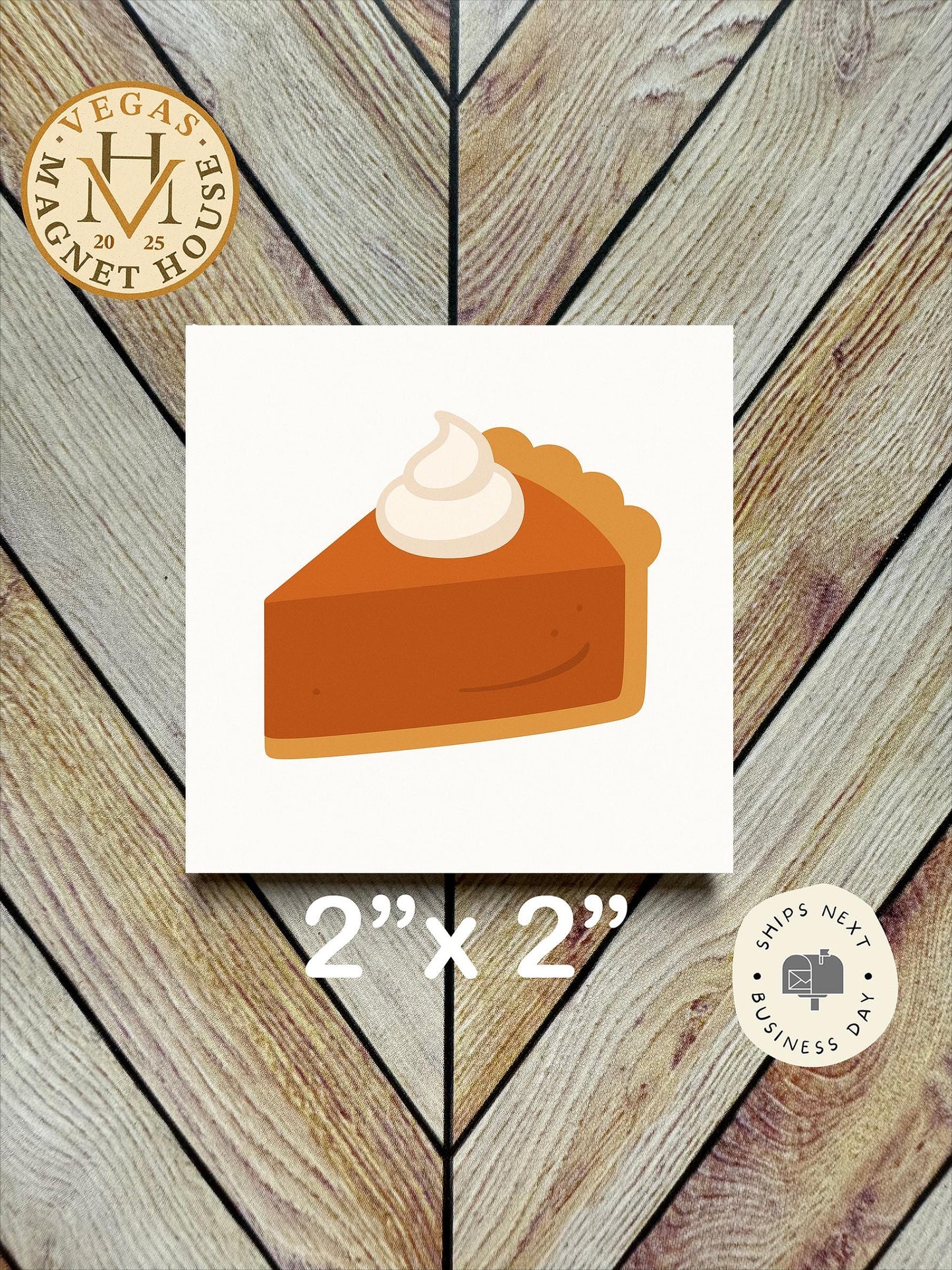 Pumpkin Pie Magnet : Gobble Design, Holiday Fridge Decor
