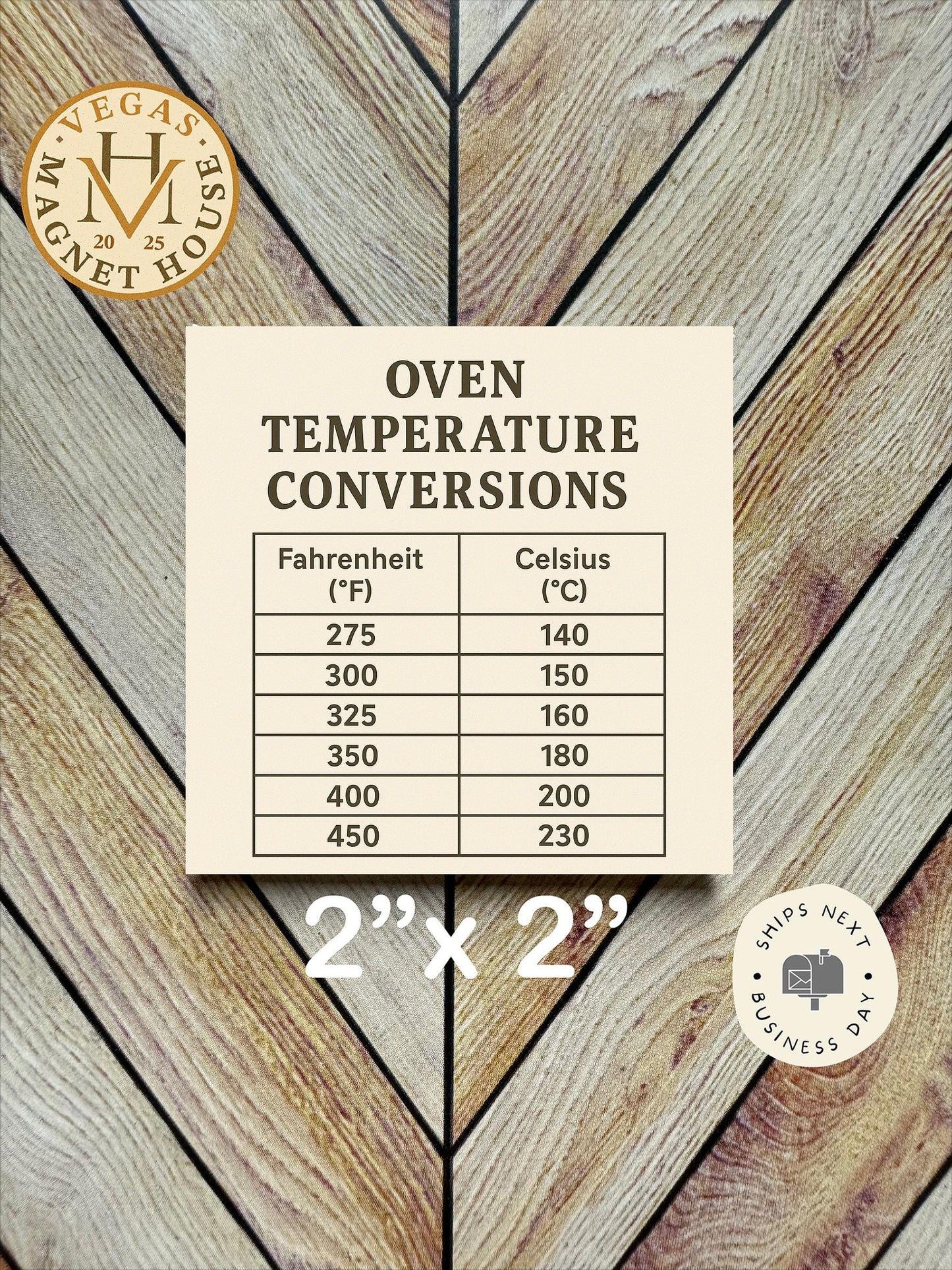 Temperature Conversion Magnet: 2x2" Decorative Fridge Decor