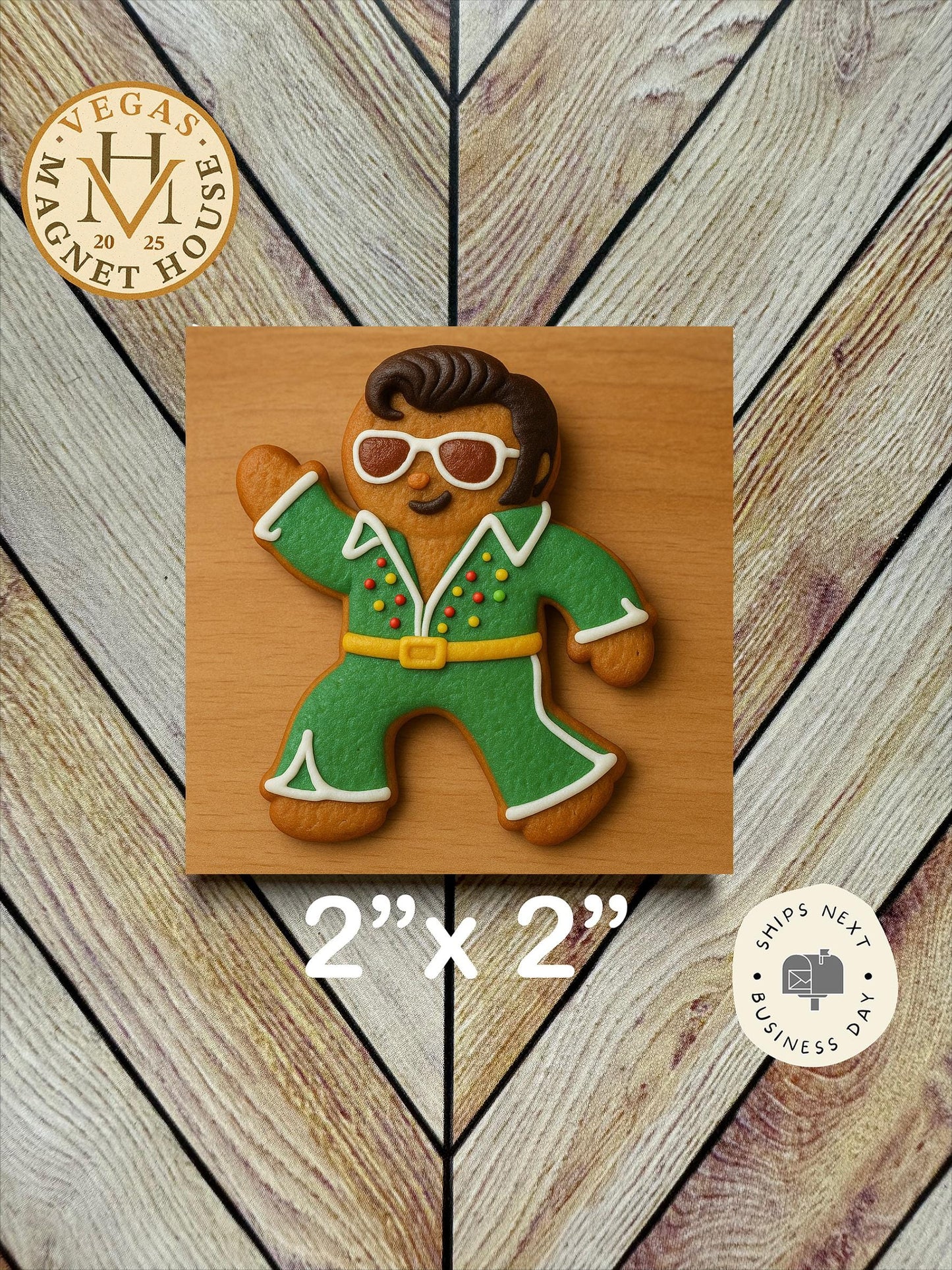 Gingerbread Icon : Decorative Fridge Magnet (2x2")
