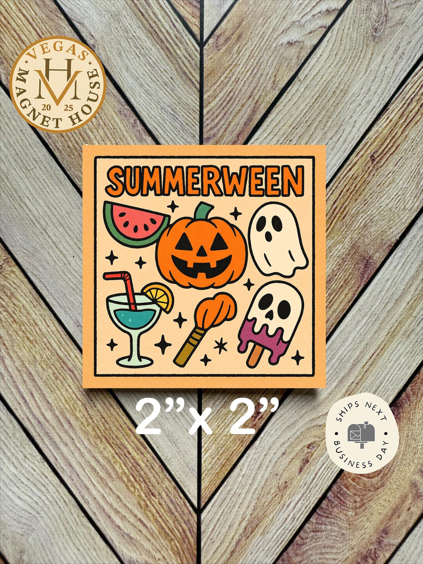 Summer ween magnet  : Decorative Fridge Magnet (2x2")