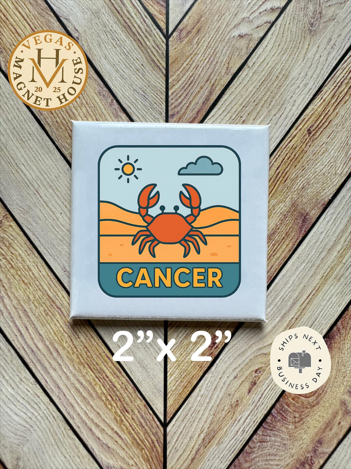 Cancer Horoscope Magnet : Decorative Fridge Magnet (2x2")