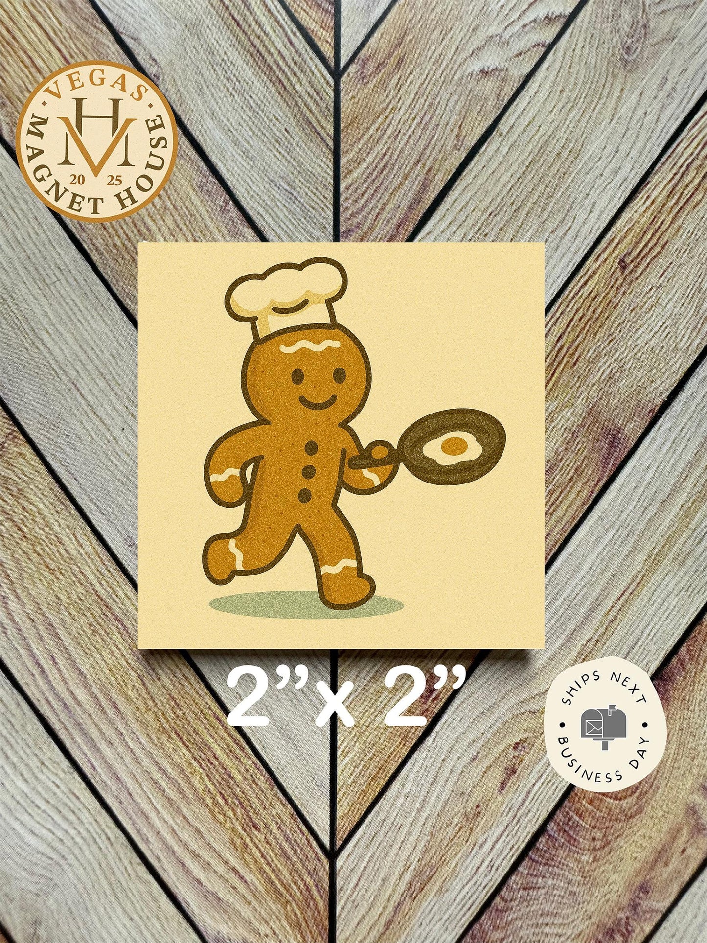 Gingerbread cooking Egg : Decorative Fridge Magnet (2x2")