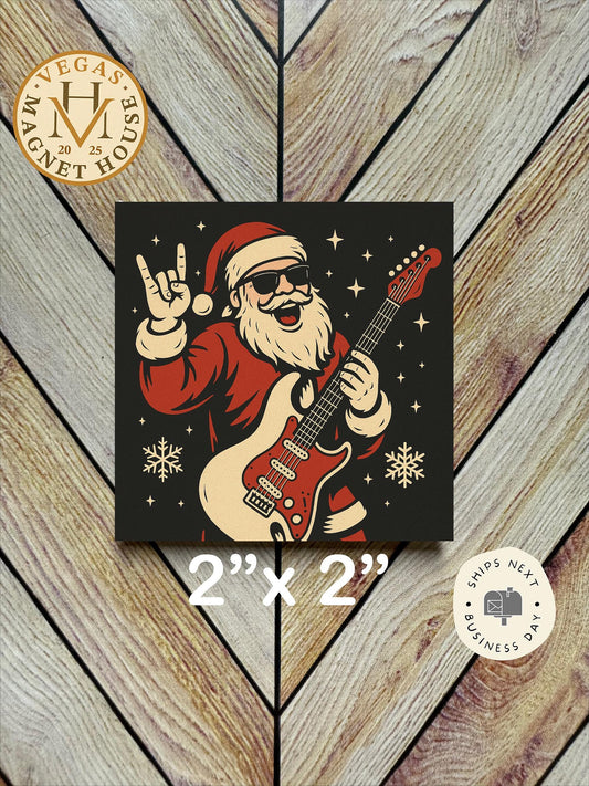 Christmas Santa Rocks : Decorative Fridge Magnet (2x2")