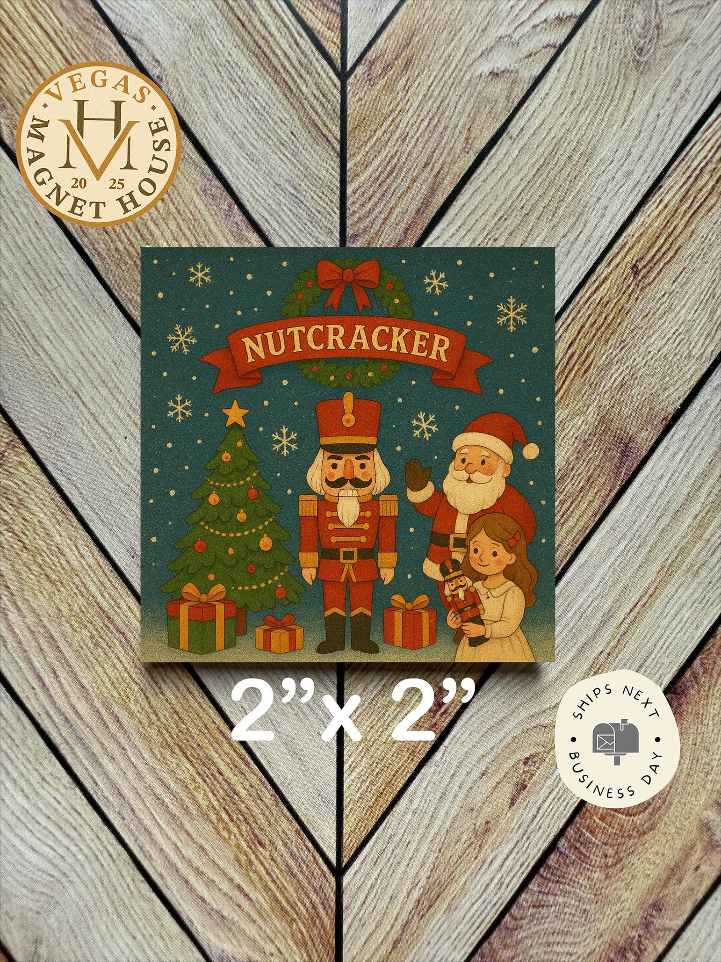Christmas Nutcracker  : Decorative Fridge Magnet (2x2")