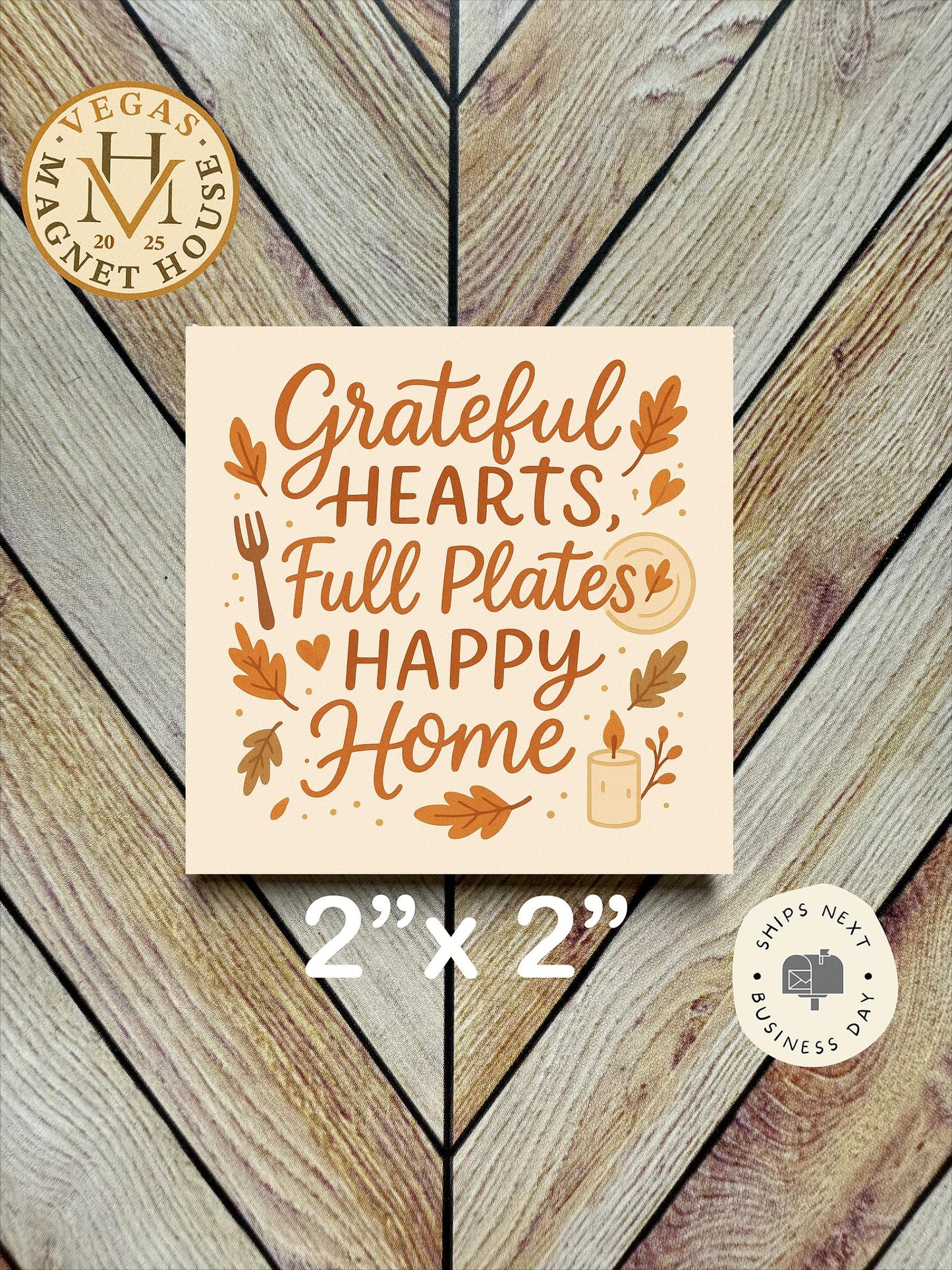 Grateful Hearts, Full Plates, Happy Home : Gobble Design, Holiday Fridge Decor