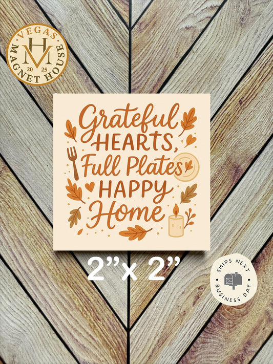 Grateful Hearts, Full Plates, Happy Home : Gobble Design, Holiday Fridge Decor