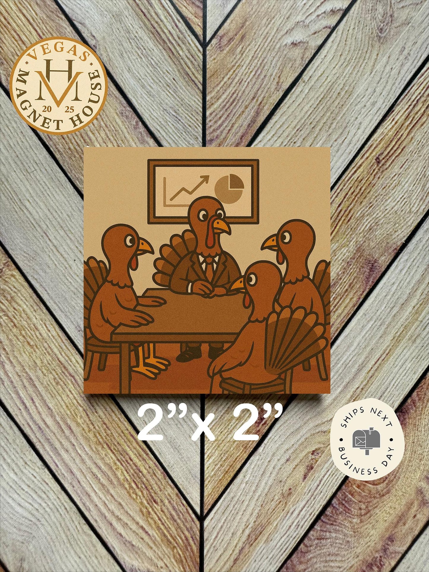 Turkey having a meeting  | Thanksgiving | : Gobble Design, Holiday Fridge Decor