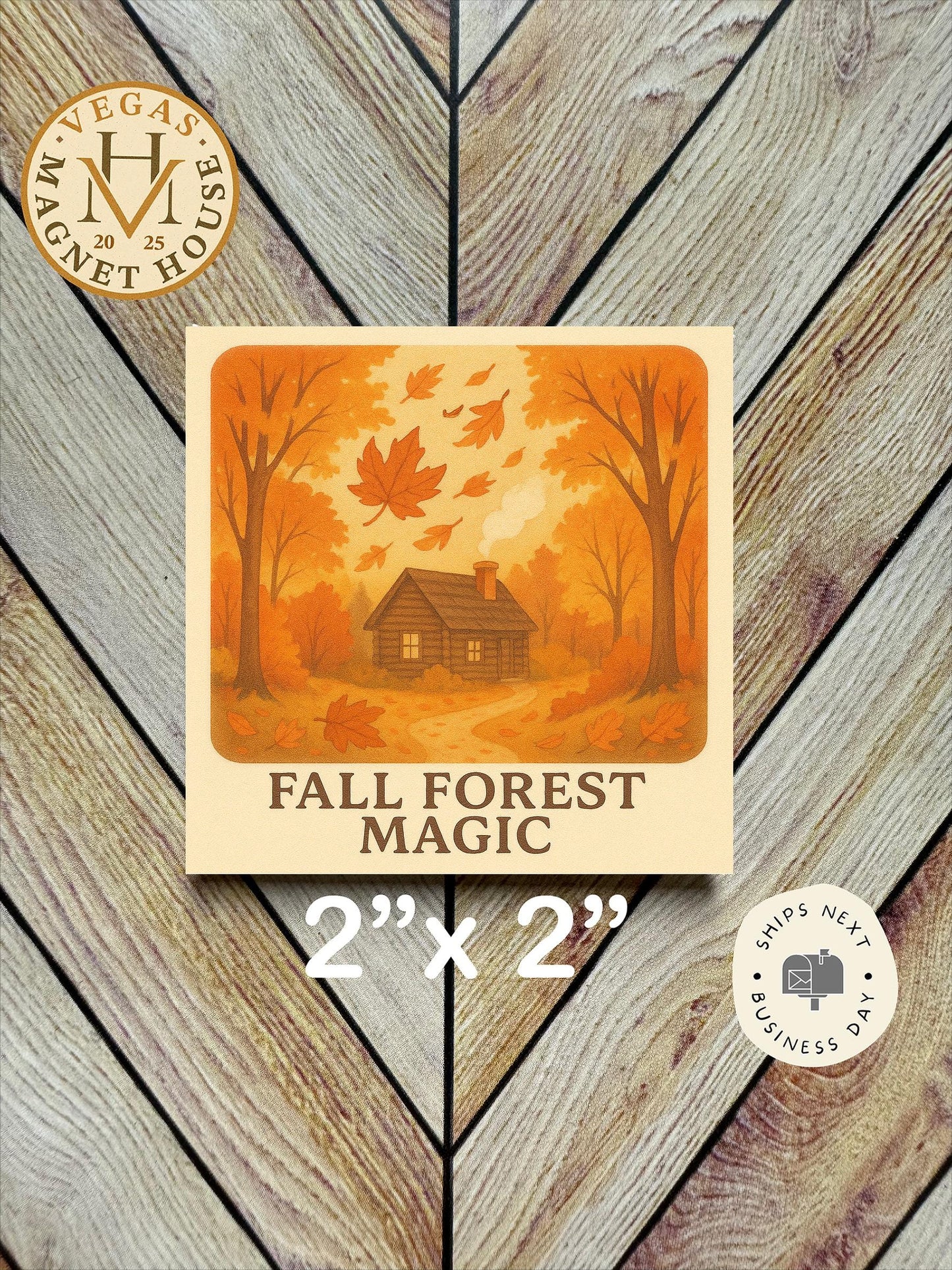 Fall forest magic magnet : Decorative Fridge Art (2x2")