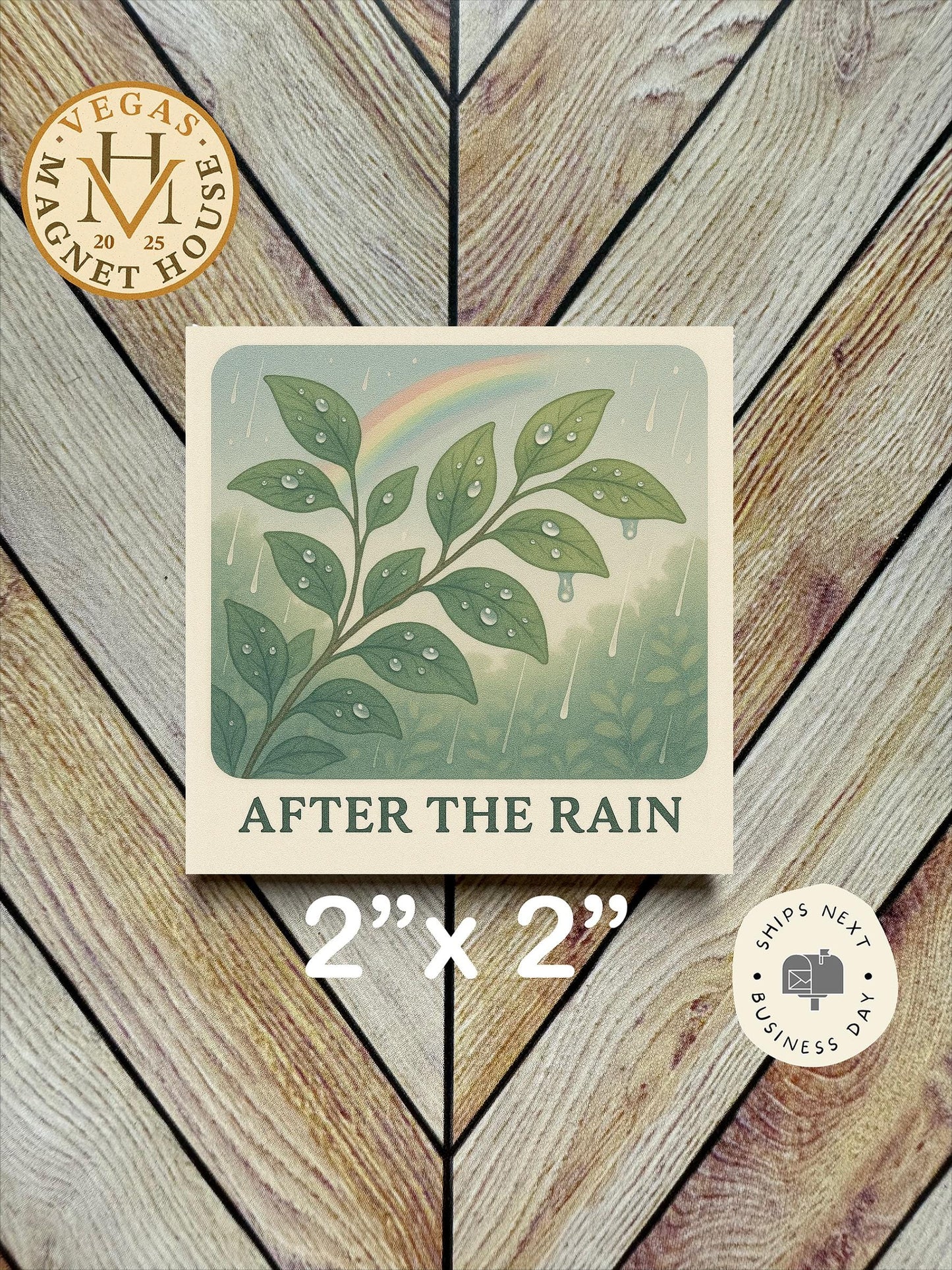 After The Rain magnet : Decorative Fridge Art (2x2")
