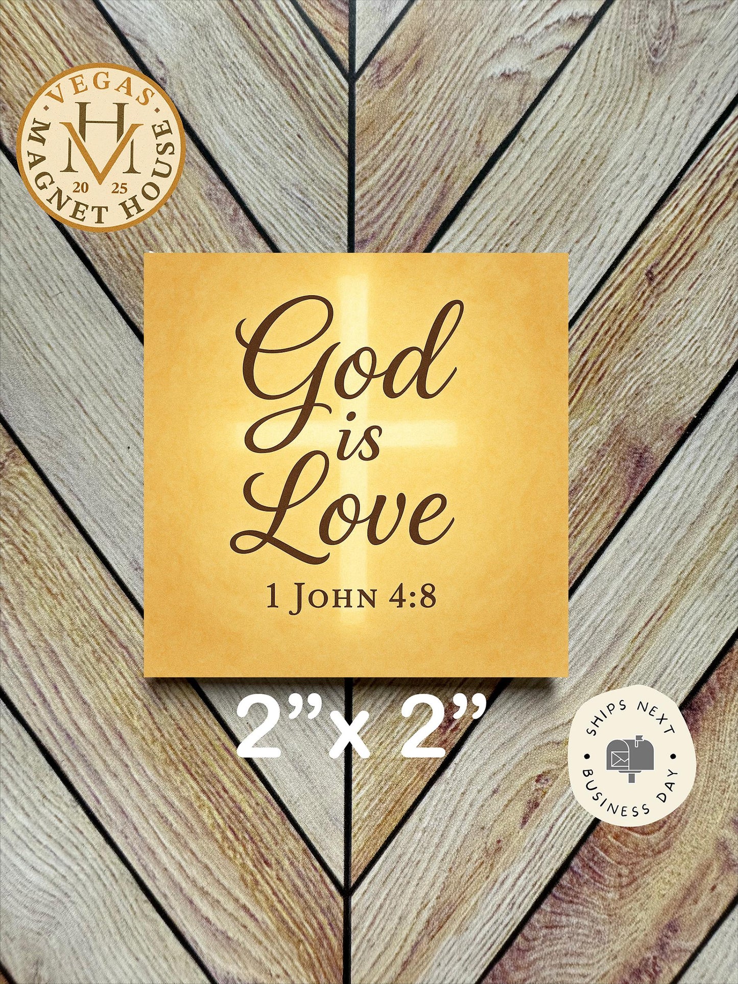 God is Love magnet : 2x2" Holiday Fridge Decor