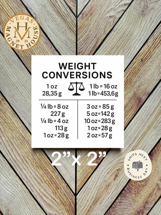 Weight Conversion  Magnet: 2x2" Decorative Fridge Decor