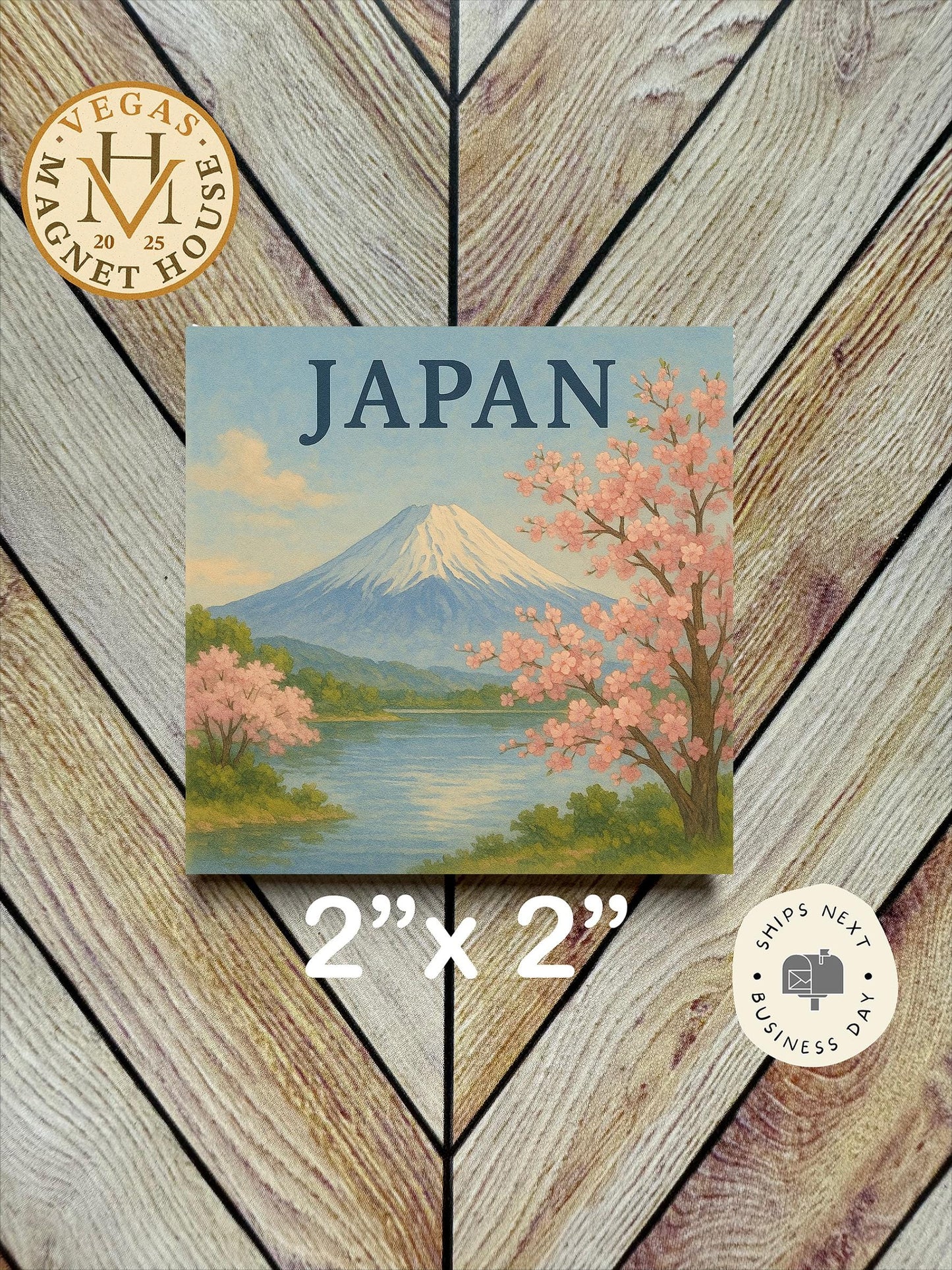 Japan Fridge Magnet – Vintage Mount Fuji Souvenir (2x2)