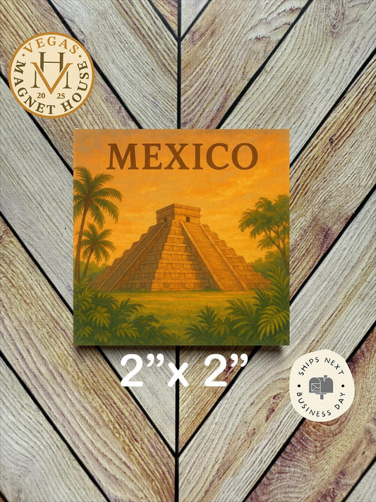 Mexico Fridge Magnet – Greetings From Mexico Souvenir Decor – Vintage Cancun Gift – Colorful Travel Keepsake
