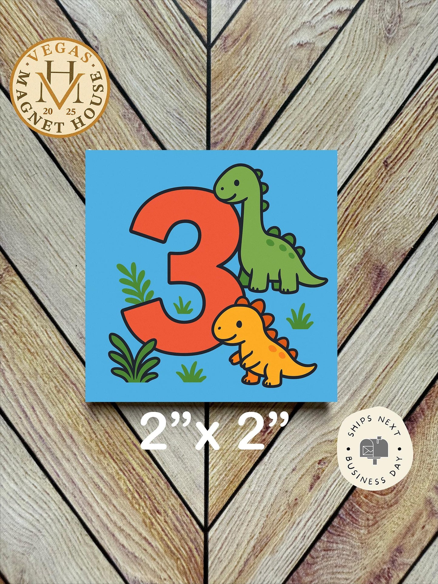 Birthday 3 magnet : 2x2" Decorative Fridge Magnet