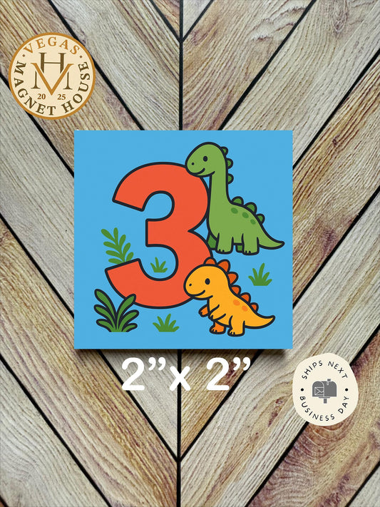 Birthday 3 magnet : 2x2" Decorative Fridge Magnet
