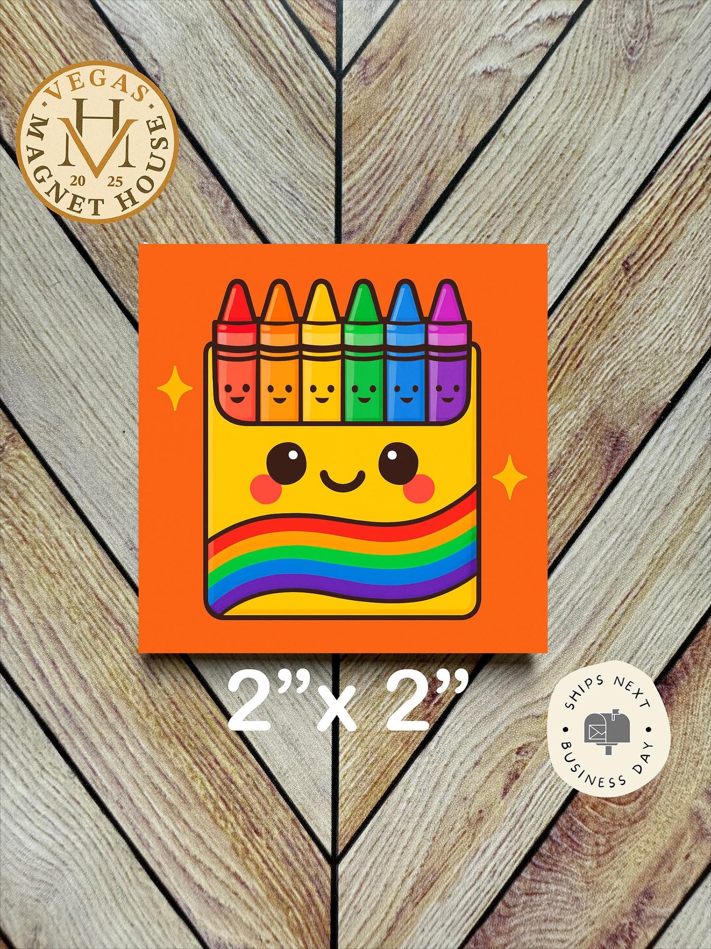Crayon Box magnet : 2x2 Decorative Ready-to-Use Design