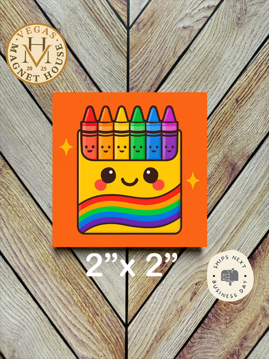 Crayon Box magnet : 2x2 Decorative Ready-to-Use Design