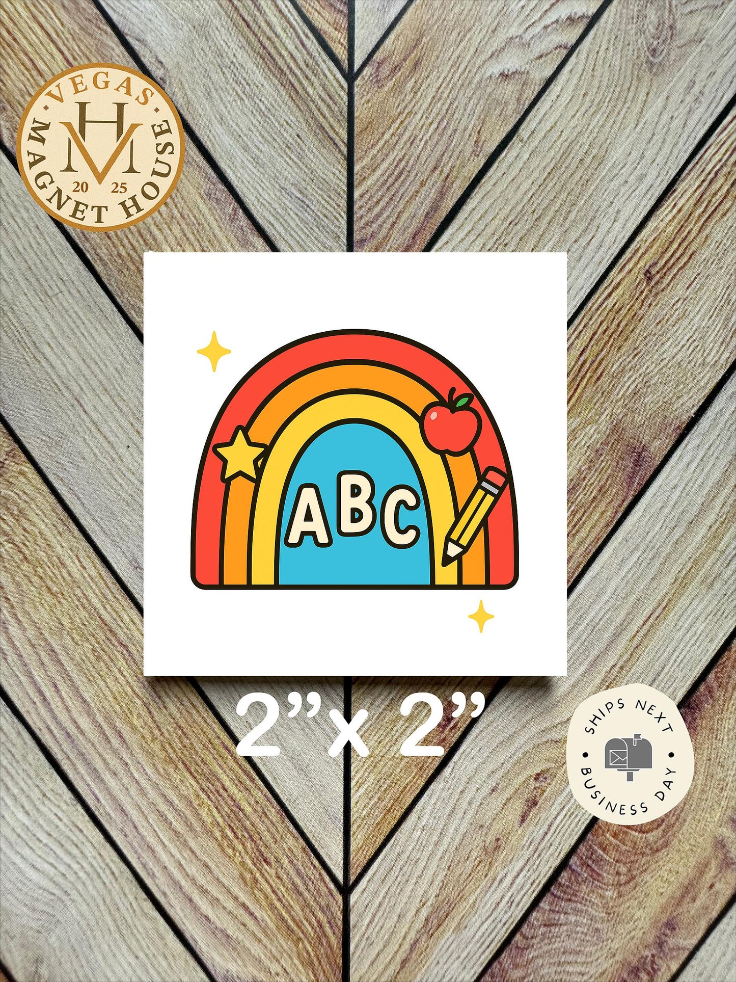 Teacher Rainbow magnet : 2x2 Decorative Ready-to-Use Design